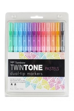 Twintone 12'li Çift Taraflı Markör Pastel Renkler özt-Twintone