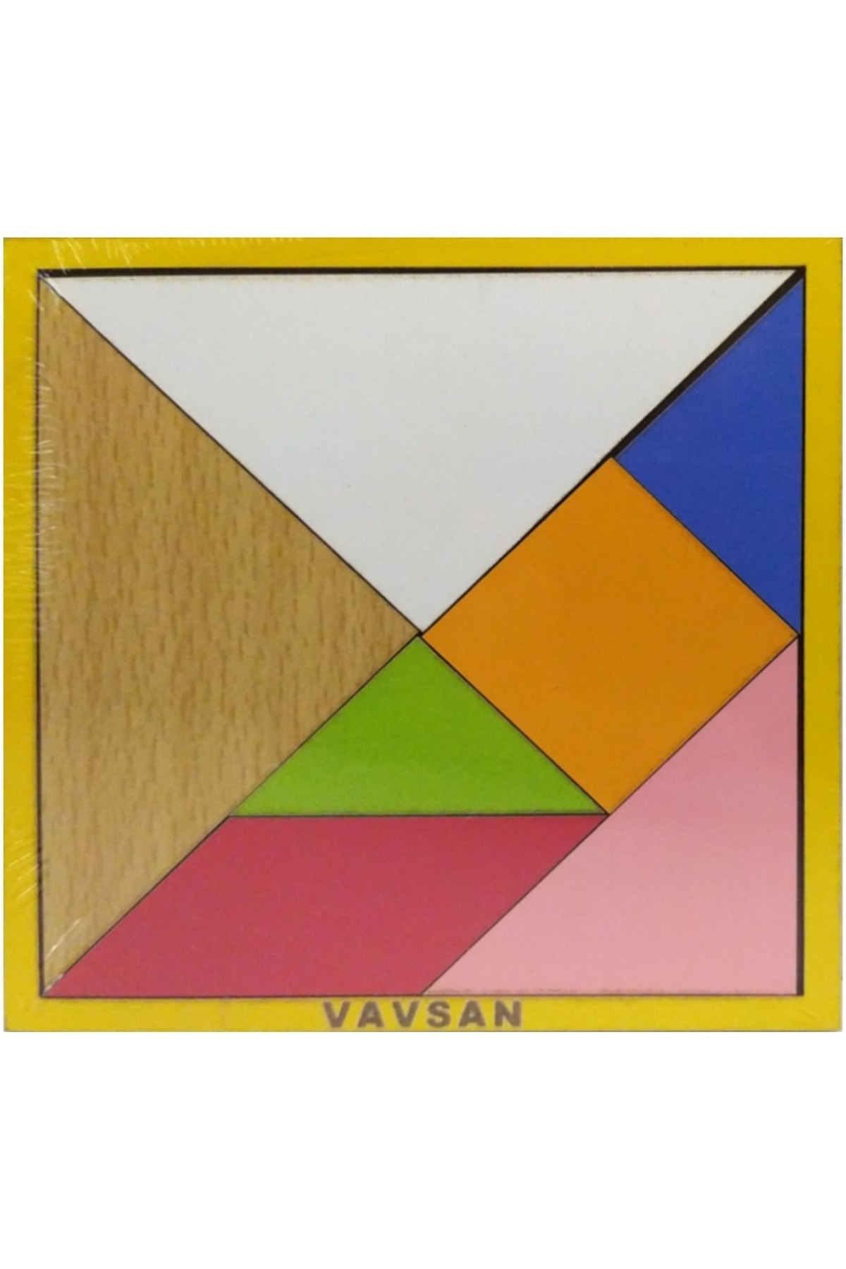 Vavsan Tangram 12x12cm Puzzle Yapboz Bultak Zeka Oyunları Eğitici Renkli Montessori Ahşap Oyuncak