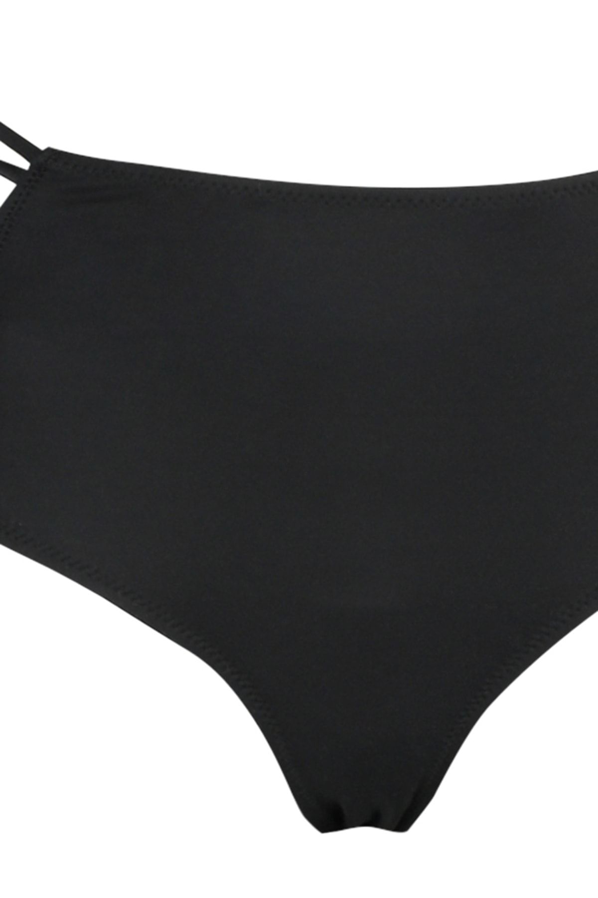 Trendyol Collection-Black Piping High Waist Hipster Bikini Bottom TBESS21BA0363 8