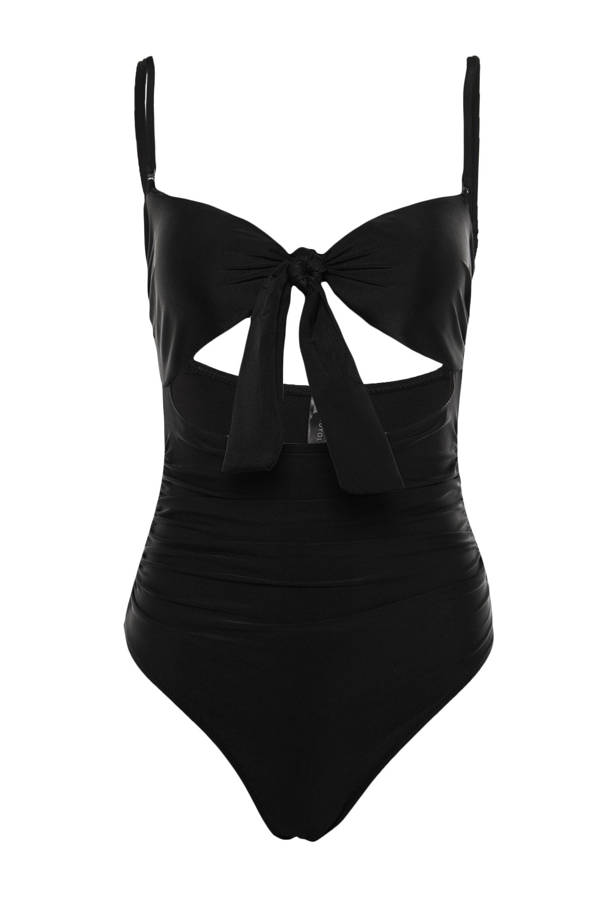 Trendyol Collection-Costum de baie negru fără bretele decupate/fereastră hipster TBESS22MA0001 6