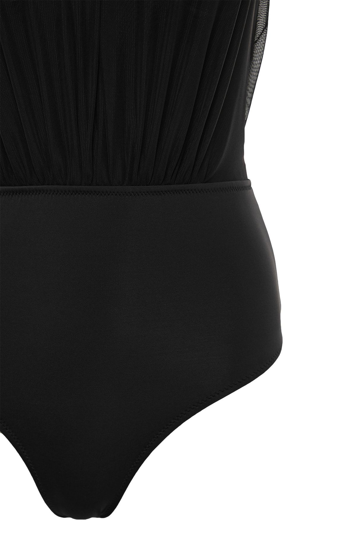 Trendyol Collection-Schwarzer Neckholder-Badeanzug mit Netzstoff und Details, normal, TBESS20MA0035 7