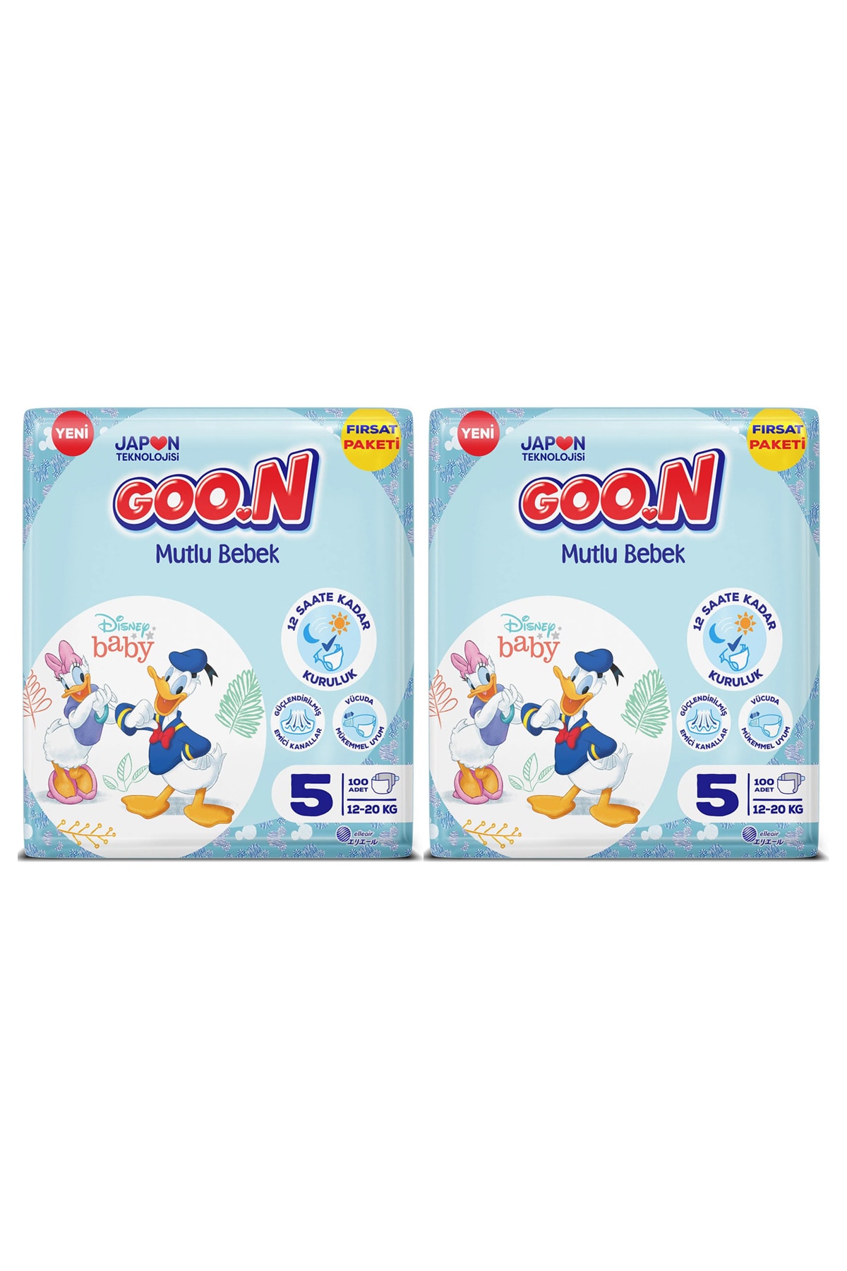 Goon Premium Mutlu Bebek Fırsat Paketi 5 Numara 12 20 kg 100' lü 2 Paket 200 Adet