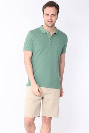 Erkek Polo Yaka Basic Tişört Açık Yeşil KEEP-3000-LGREEN