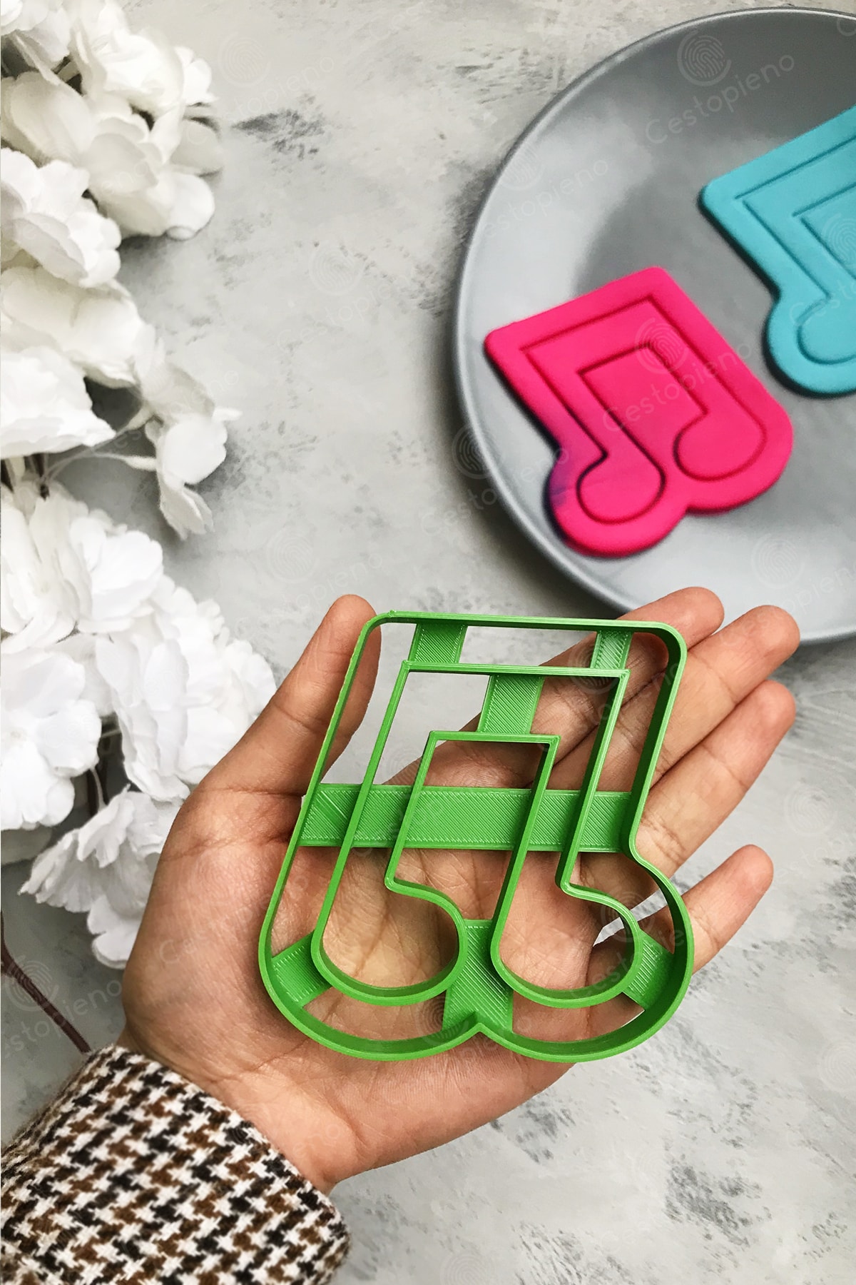 Green Note Dough Shaper / Cookie Mold
