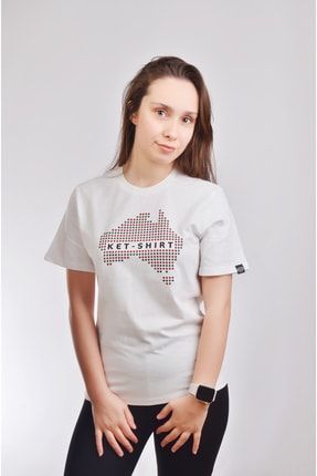 Renkli Avustralya Baskılı T-shirt Kadın KS12