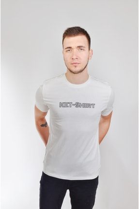 Çizgili Ket-shirt Baskılı T-shirt Erkek KS05