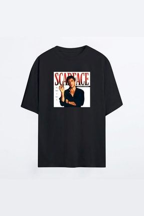 Scarface 150 Siyah Oversize Tshirt - Tişört RJOT-MAN-HG-SCRFC150
