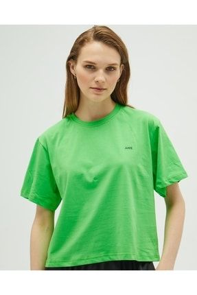 Neon Yeşili Oversize Crop T-shirt JST101