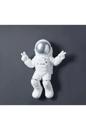 Astronot Beyaz Gümüş Duvar Heykeli LH056