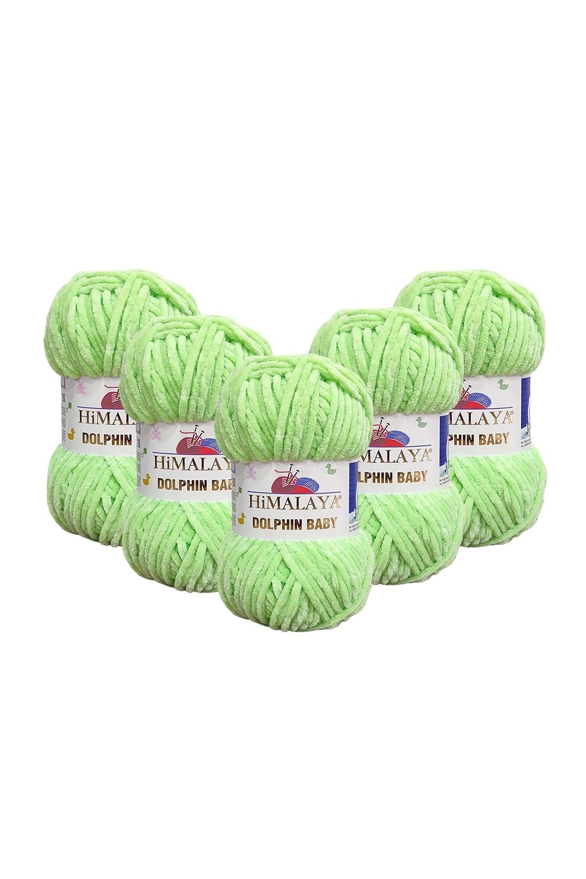 Dolphin Baby Velvet Rope 5-Pack - 80350 Light Peanut Green - 100 Gr. 120 Mt.