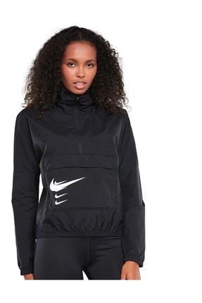 Swoosh Run Pullover Running Half-zip Kadın Sweatshirt - Siyah TYC00436118908