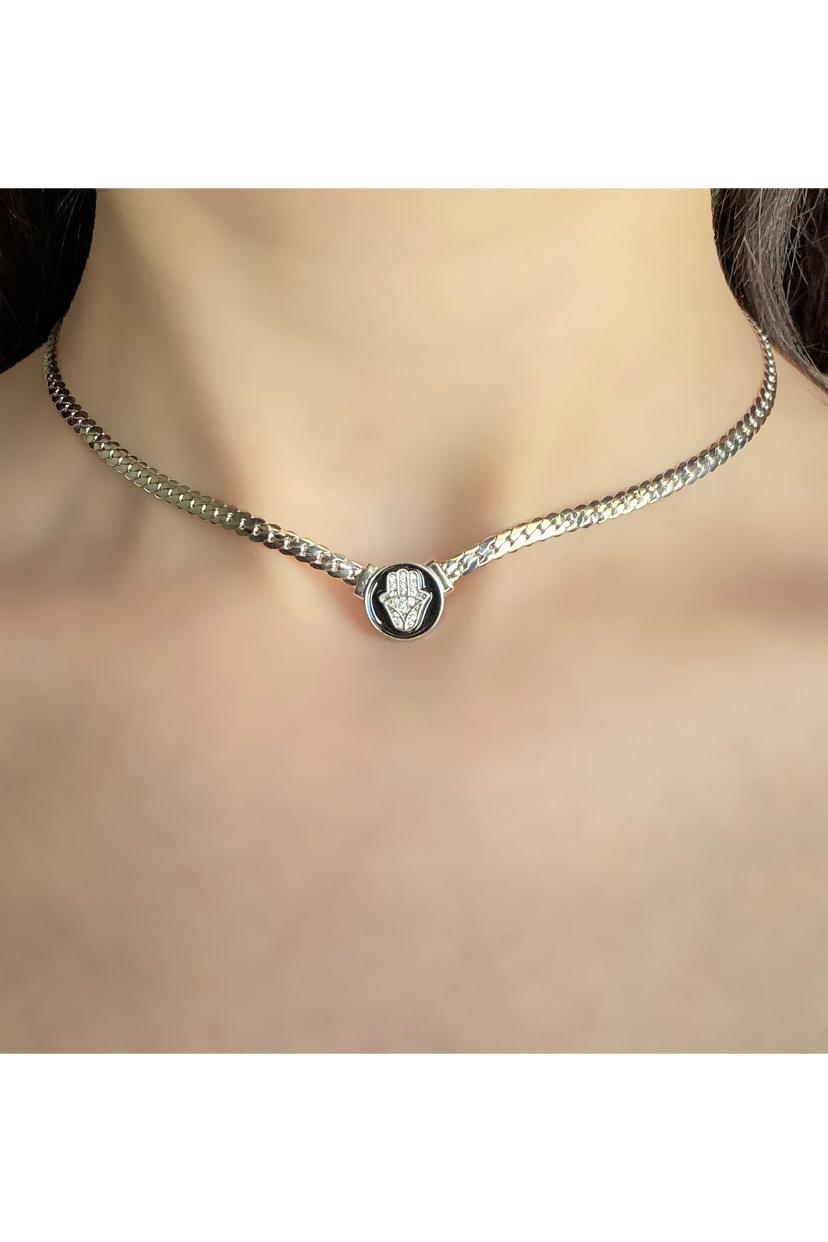Zircon shop choker necklace