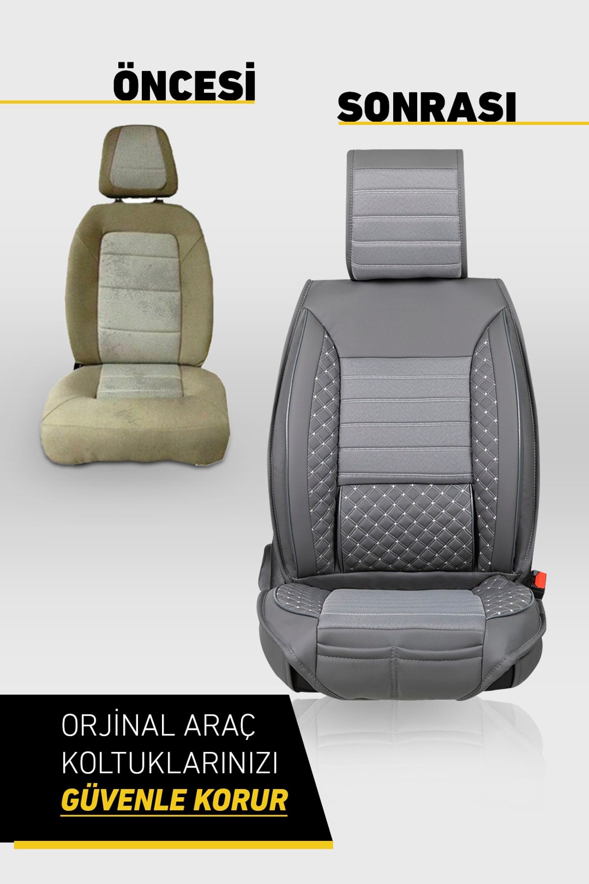 PlusOto Fiat / Tofaş Tipo Compatible Lux Series Leather Smoked Car Seat  Cover Set of 5 - Trendyol