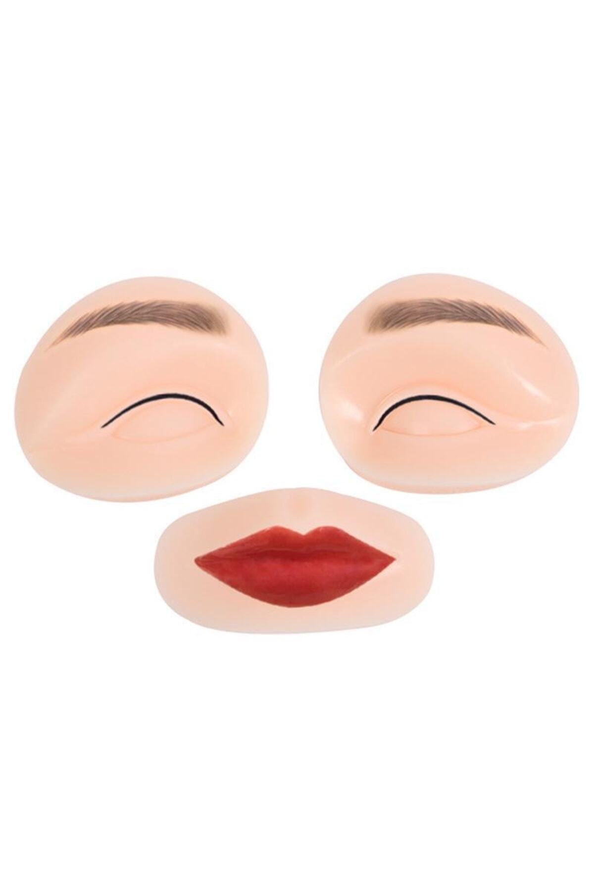 Kalıcı Makyaj Microblading 1 Takım (2 GÖZ 1 DUDAK) Silikon Cilt Yumuşak Eğitim Modeli Kabartmalı — micreğitim099 — تصویر 3 از 4