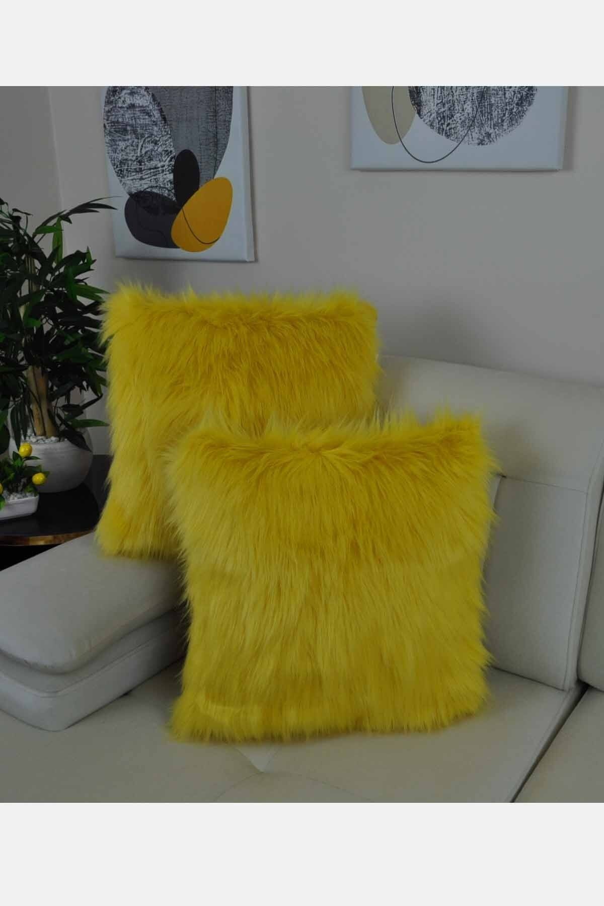 Paris Life-Plush Throw Pillow Cover Imported Premium Fabric - Yellow 3