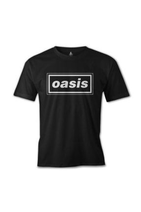 Erkek Siyah Oasis Baskılı Tshirt es-596