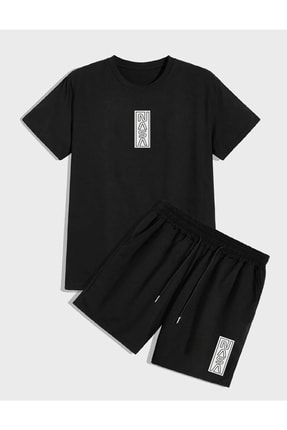 Unisex Nasa Minimal Baskılı Oversize T-shirt Ve Şort Kombin AYM-0001