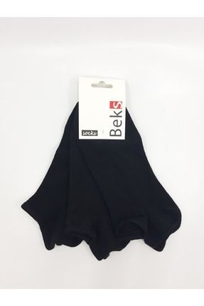 Siyah Unisex 3'lü Patik Çorap beks5787