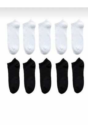 10 Çift Ekonomik Siyah Ve Beyaz Patik Çorap ( 5 Beyaz - 5 Siyah ) DGR-052