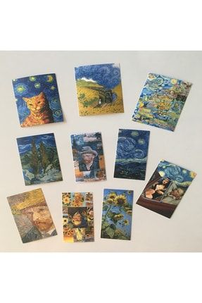 Van Gogh - Ay Çiçeği - Ressam - Estetik - Sanat - Grafiti - Sticker - Renkli Çıkartma Set 1 KGSS51