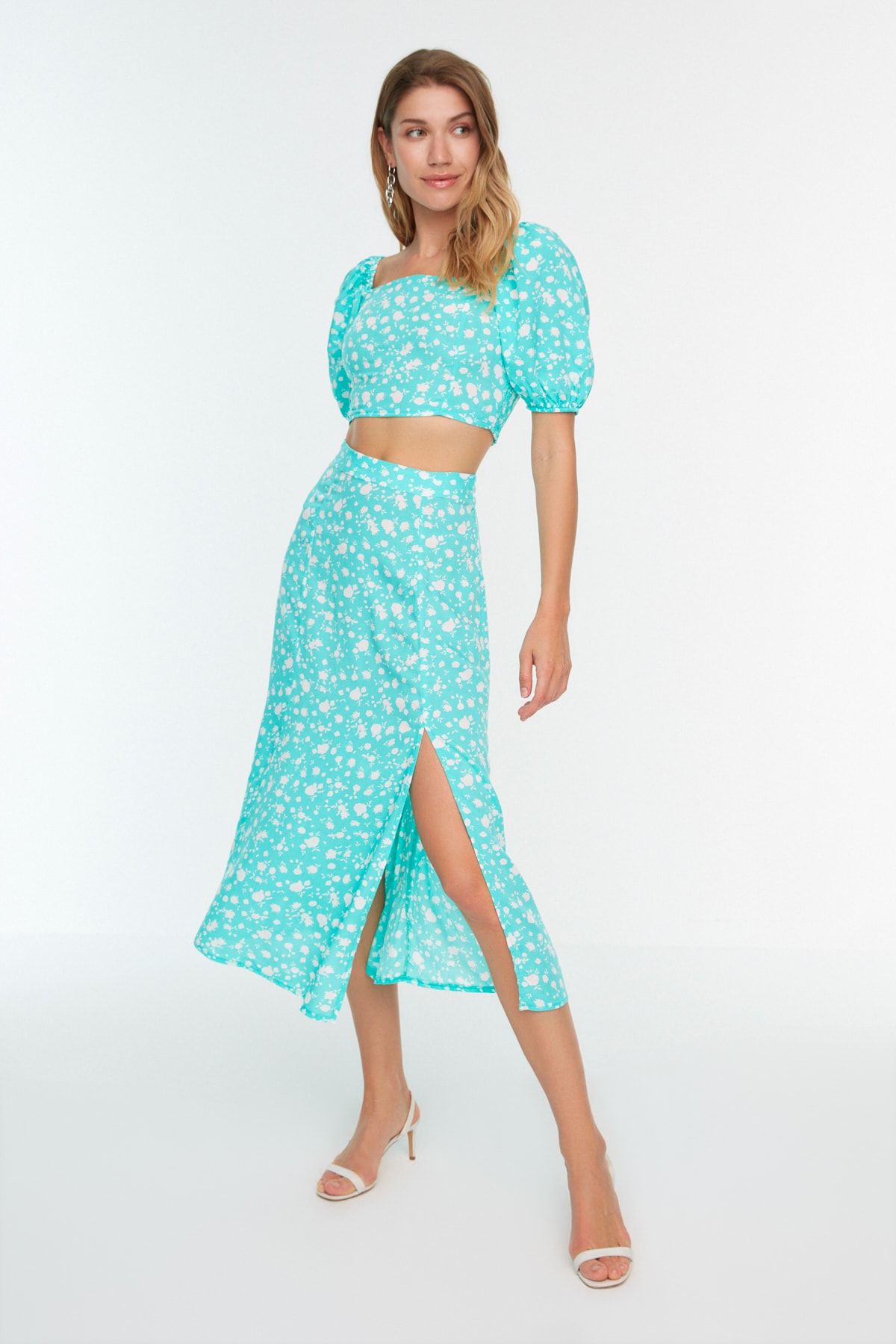 Trendyol Collection Two Piece Set Turquoise Regular fit Trendyol