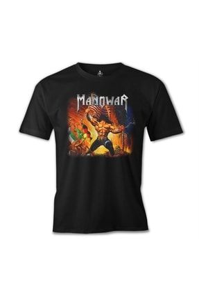 Erkek Siyah Manowar Warriors of the World Tshirt os-804