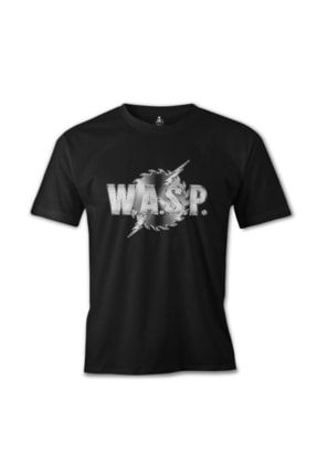 Erkek Siyah Wasp Logolu Tshirt es-1106