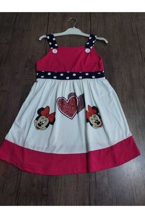 Kız Elbisesi Mickey Mouse Desenli 12371289673891263