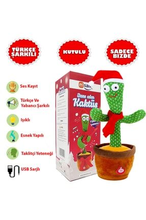 Dans Eden Kaktüs Yeni Türkçe Müzikli Sarjlı Peluş Oyuncak TYC00418838121