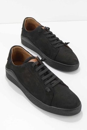 Siyah Nubuk Leather Erkek Sneaker E01585560701