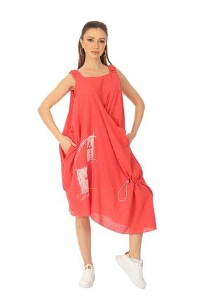 Kadın Mercan Elbise 22PART01525-MERCAN