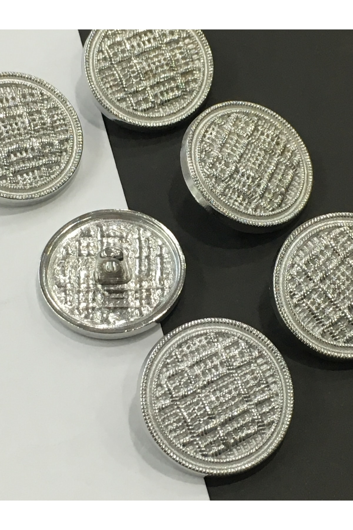 Trench Coat Blazer Jacket Button Set Wicker Model Silver