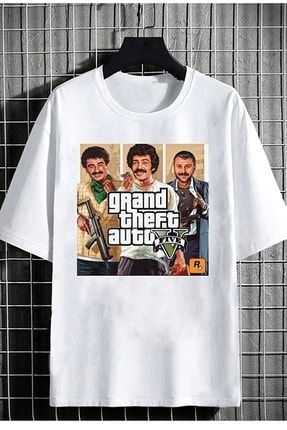 Grand Theft Autt Tasarım Baskılı Tişört Premium Kaliteli Kumaş GRANDTHEFTAUTYBASKILITISORT0125