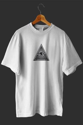 Illiminati Üçgen Göz Tasarım Baskılı T-shirt ( Tişört ) B64