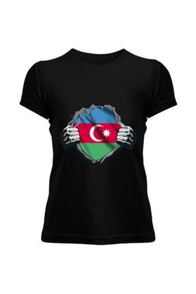 Azerbaycan,azerbaijan,azerbaycan Bayrağı,azerbaycan Logosu. Kadın Tişört TD314964