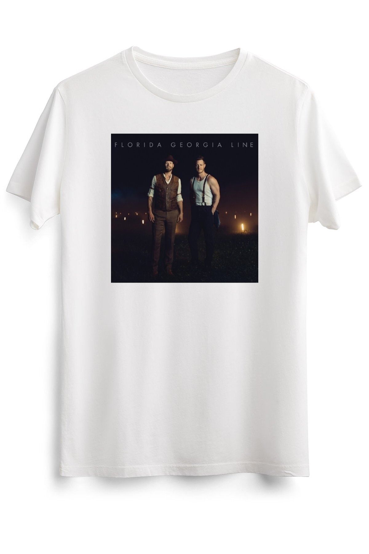 GreenMint Unisex White T Shirt Florida Georgia Line Classic Trendyol