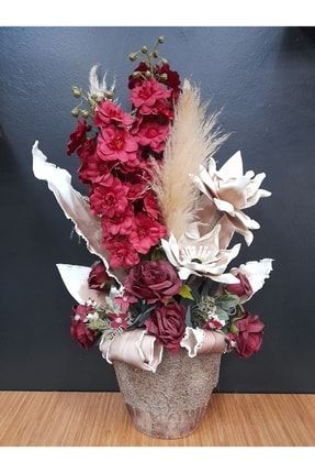 Yapay Lüx Arajman - Kırmızı ,krem Renkli Söz,nişan,kız Isteme Çiçeği 240116-12