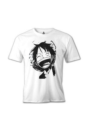 Erkek Beyaz One Piece Luffy Laugh T-shirt mb-132