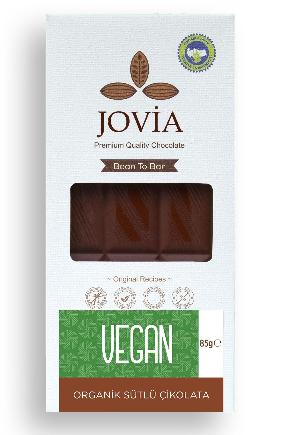 JOVİA ÇİKOLATA Organik Vegan Sütlü Çikolata