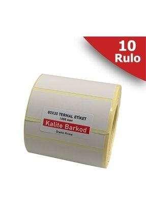 80x30 Termal Etiket | 10 Rulo Barkod Etiketi T.10.80X30.1000