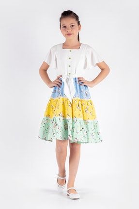 Kız Çocuk Fiyonklu Elbise Y22-2259-60