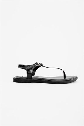 20050 Kadın Siyah Deri Sandalet MLRA20050