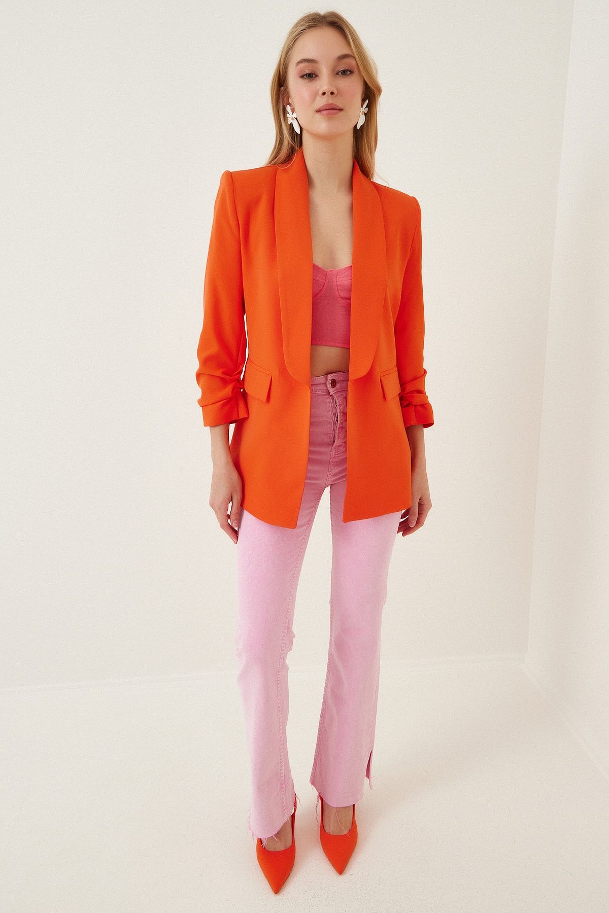 Blazer orange 2025 femme