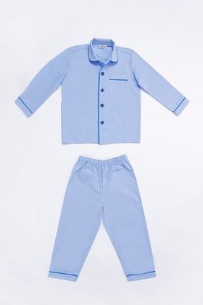 Blue Sky Mavi Pamuklu Erkek Çocuk Pijama Takımı BTK17022029