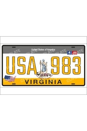 Amerika Eyaletleri Kabartmalı Dekoratif Metal Plaka VIRGINIA0132