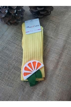 Happy Colors Kız Çocuk Diz Altı Limonlu Çorap 13