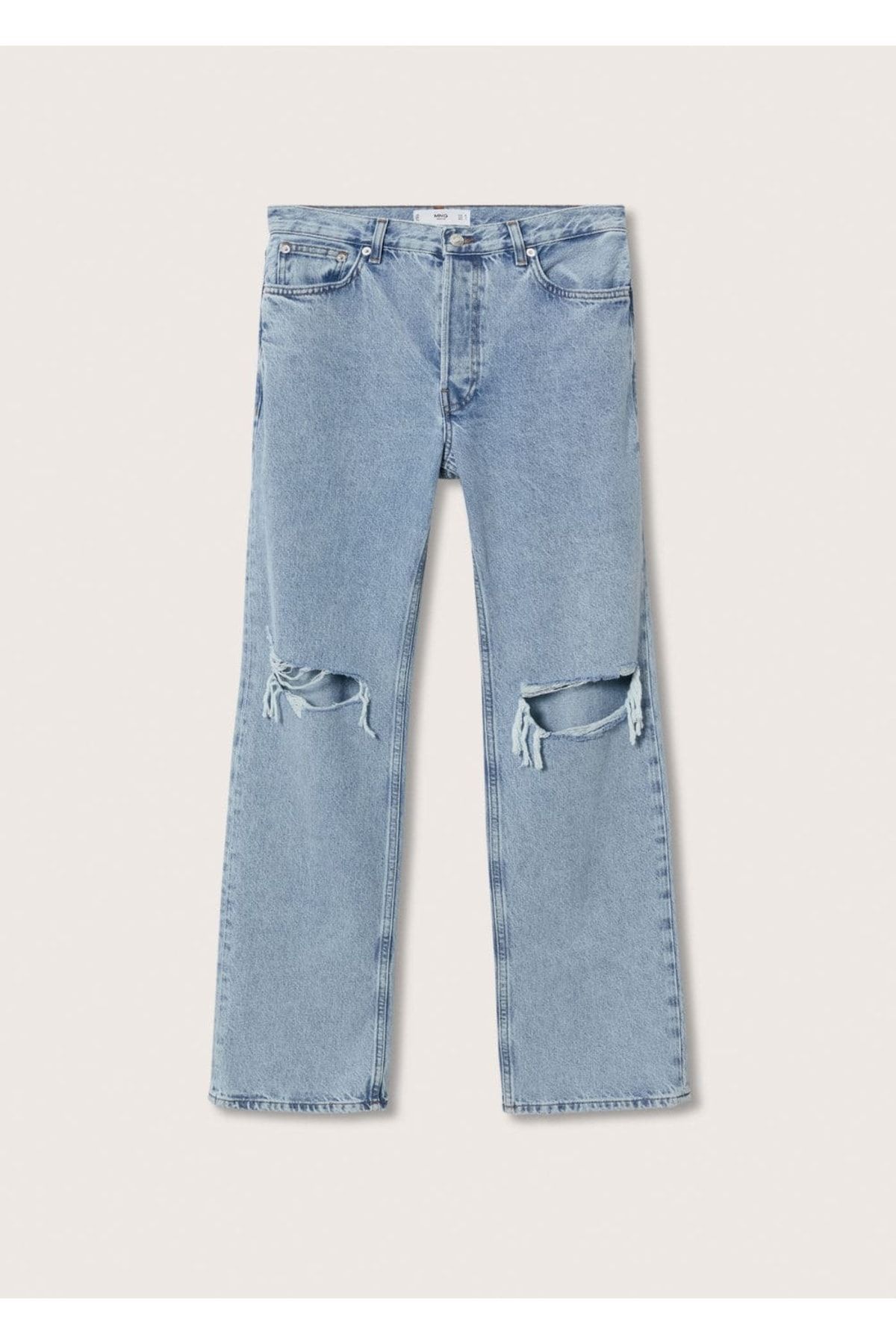 Düz Kesim Yüksek Bel Jean Pantolon