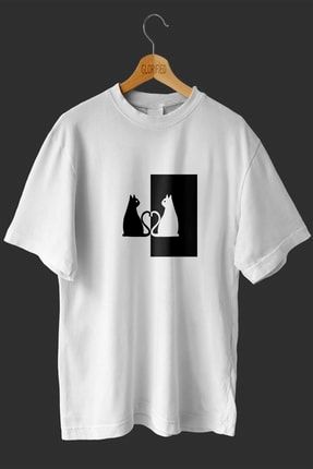 Kedi (couple) Tasarım Baskılı T-shirt ( Tişört ) C59