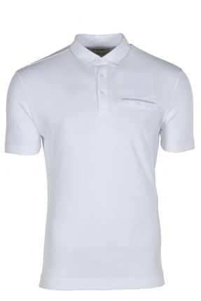 Erkek Beyaz Basic Slim Fit Polo Yaka Tişört Y9TYO7968