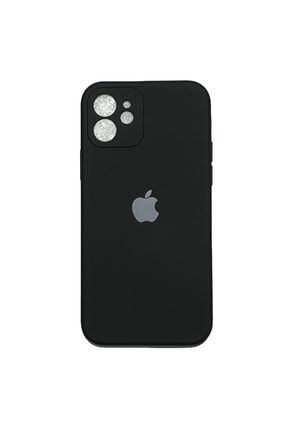 Iphone 12 Uyumlu Logolu Lansman Kılıfı Siyah iPhone 12 Siyah Lansman